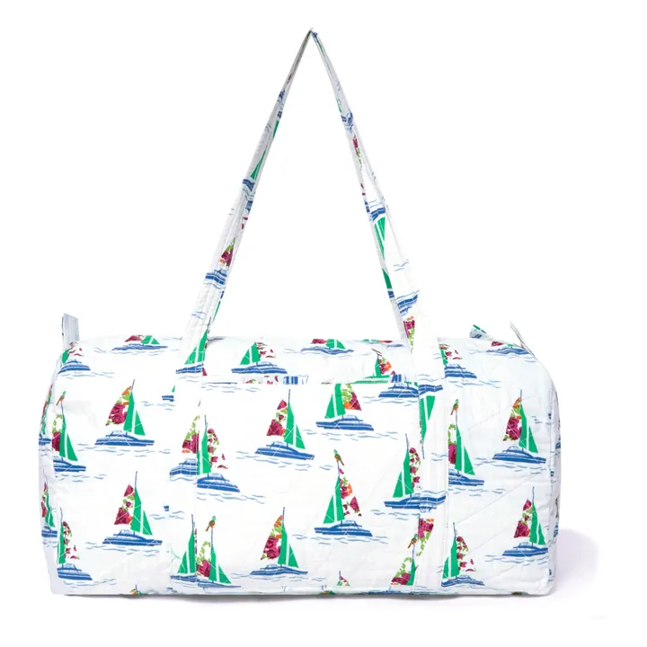 Flower Boat Cotton Overnight Bag | Green- Product image n°2
