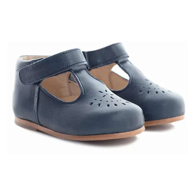 Babies con velcro T-Bar Milton | Azul Marino