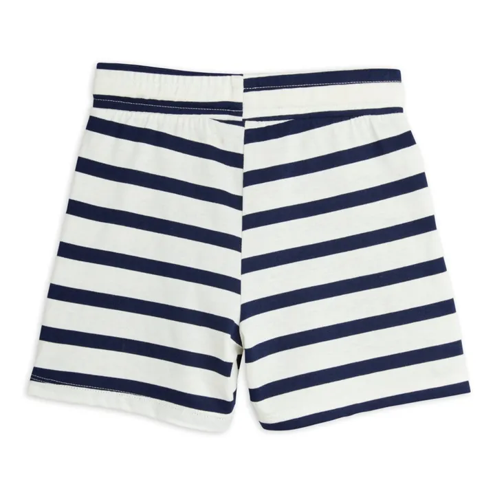Striped Organic Cotton Shorts | Navy blue- Product image n°2