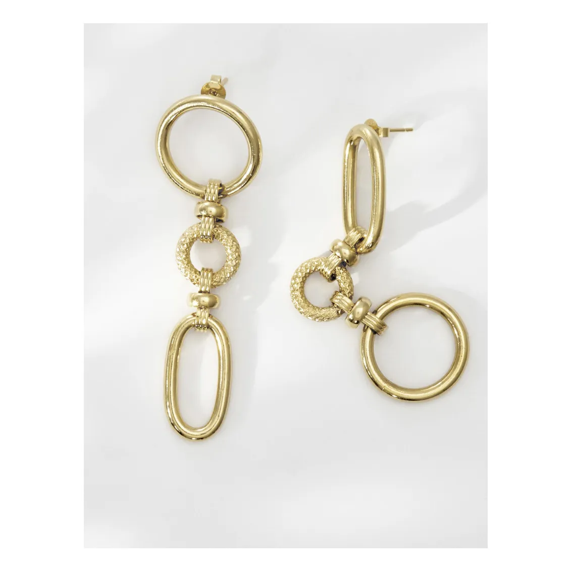 LOUISE DAMAS ルイーズダマス CHARLOTTE ASYMMETRIC PIERCE Louise Damas - Charlotte Asymmetrical Earrings - Gold