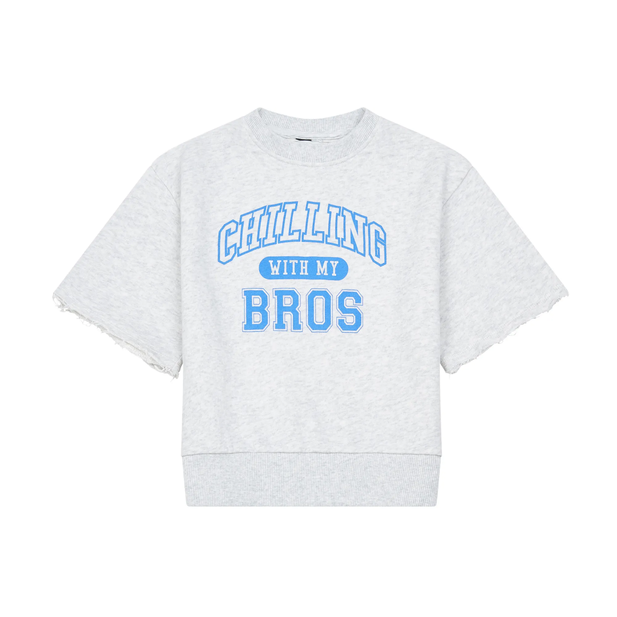Hundred Pieces Light Eather Grey Organic Cotton Short-Sleeved Sweatshirt