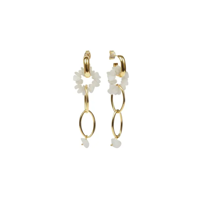 Yvette Maxi Earrings | White