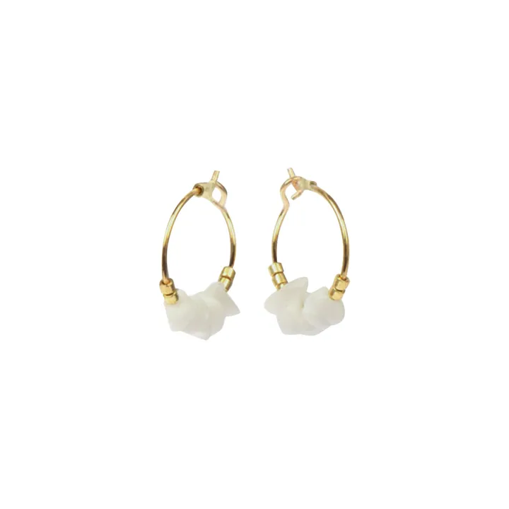 Ohrringe Hoop Yvette  | Weiß- Produktbild Nr. 0