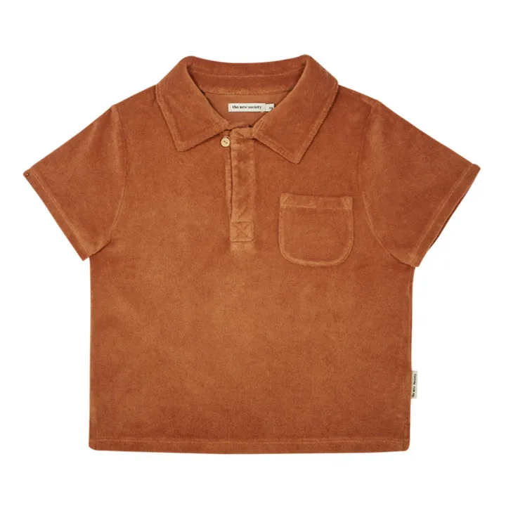 Frottee-Poloshirt Francis aus Bio-Baumwolle | Rostfarben- Produktbild Nr. 0