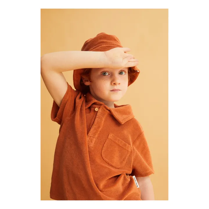 Frottee-Poloshirt Francis aus Bio-Baumwolle | Rostfarben- Produktbild Nr. 1