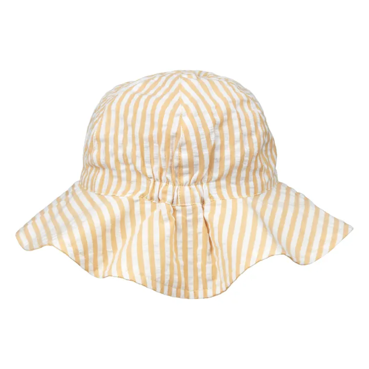 Cappello in Cotone Organico Reversibile a Righe Amelia | Giallo- Immagine del prodotto n°2
