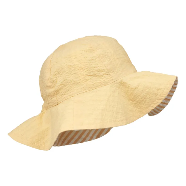 Cappello in Cotone Organico Reversibile a Righe Amelia | Giallo- Immagine del prodotto n°3