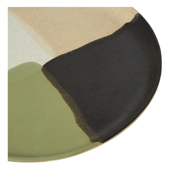 Piatto, modello: Belguim, in argilla | Verde oliva