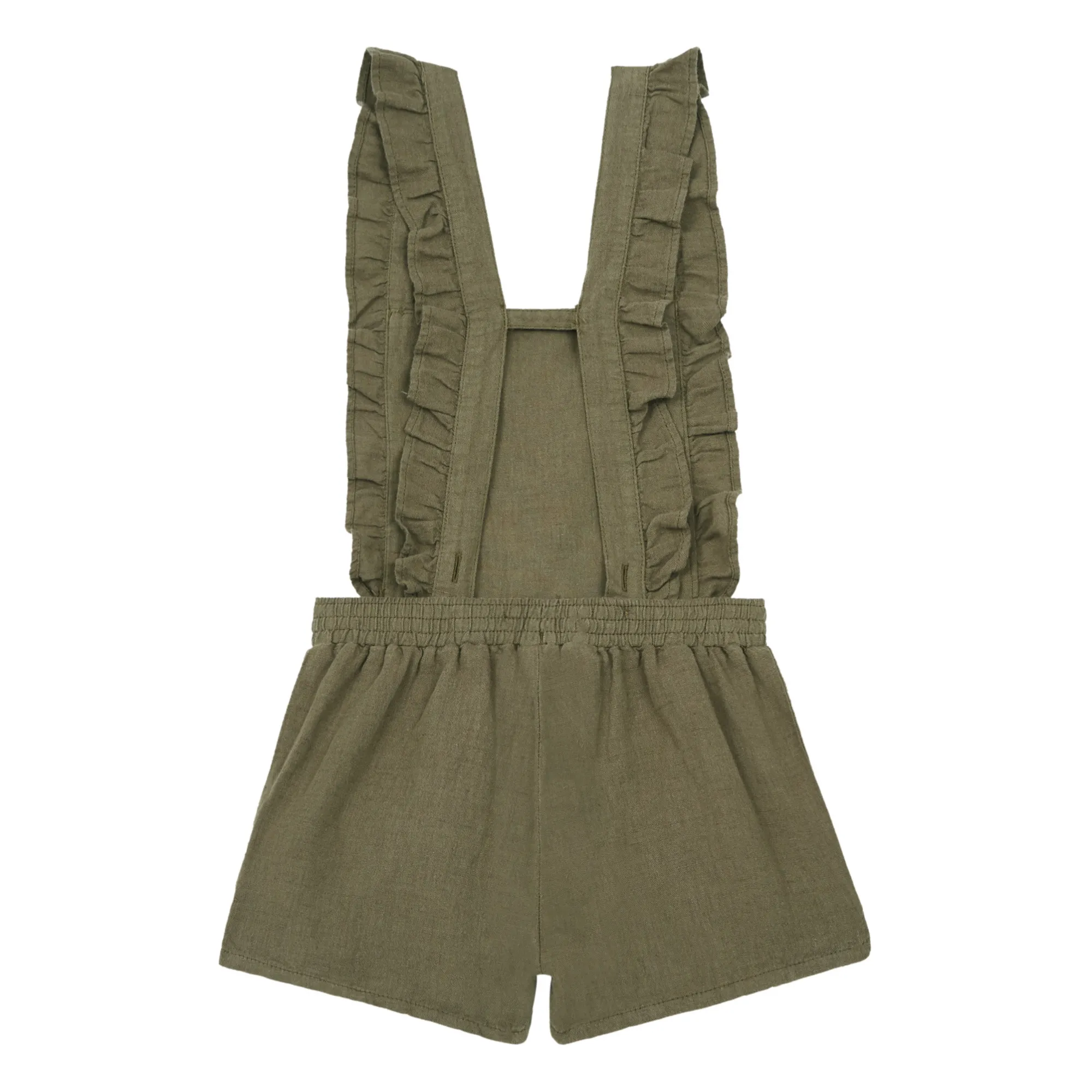 Linen Frill Playsuit | Khaki- Product image n°2