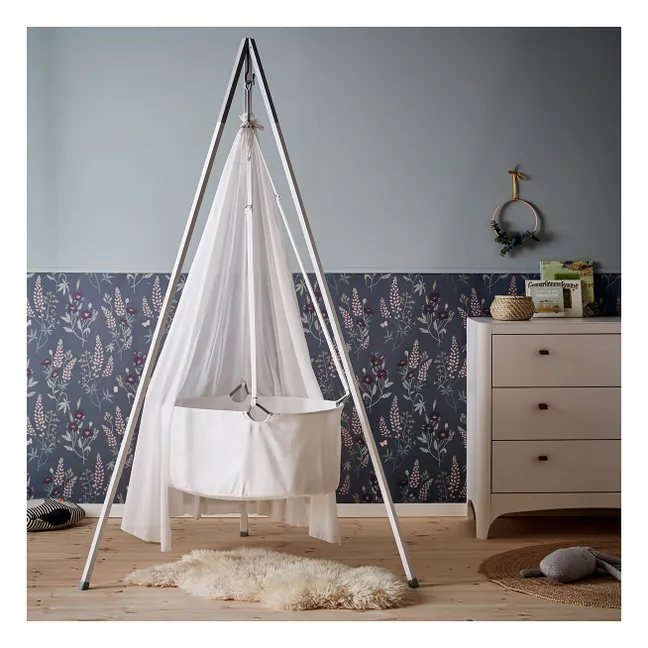 Berceau suspendu complet avec trépied 83x50 cm | Blanc