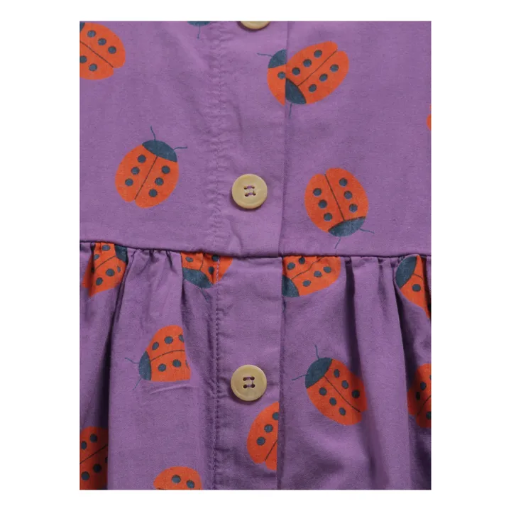 Robe Coton Bio Coccinelles  | Violet- Image produit n°3