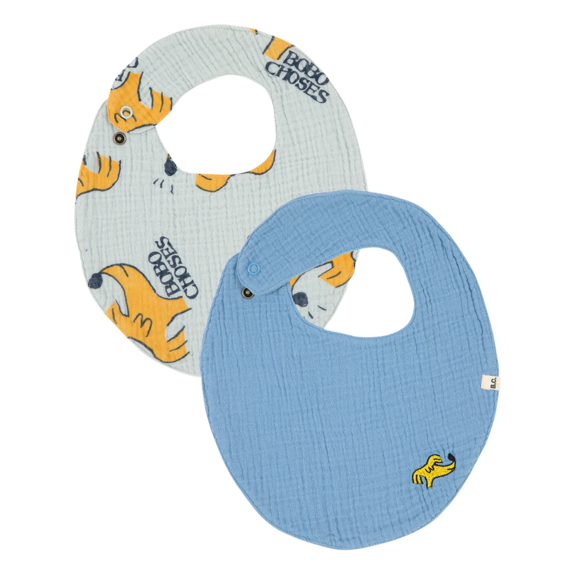 Bobo Choses - 2er-Set Lätzchen Hunde - Blau | Smallable 