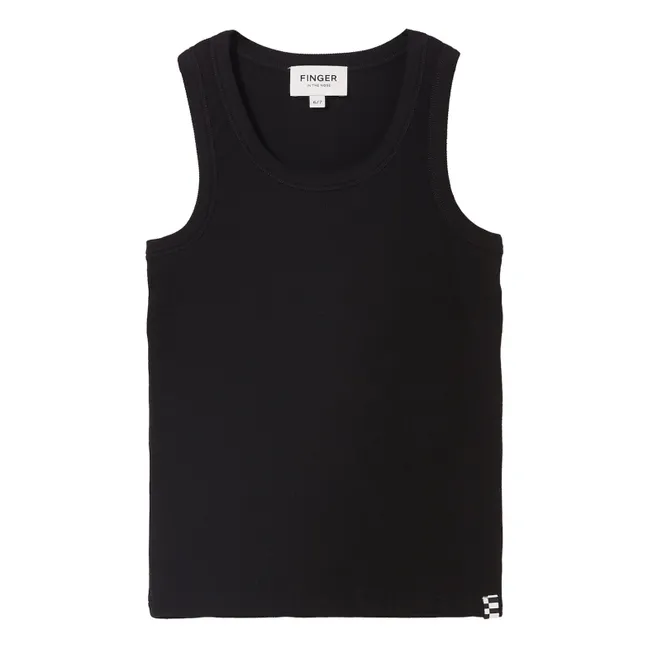 Camiseta de asas acanalada Chopper | Negro