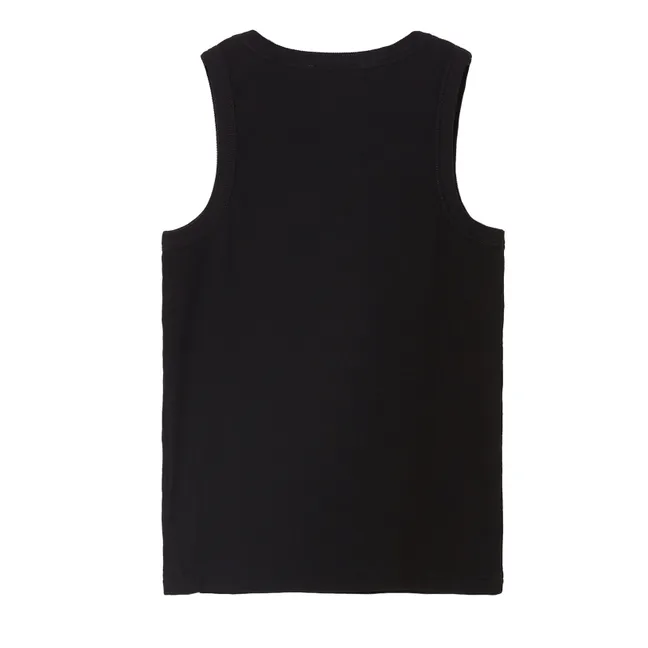 Camiseta de asas acanalada Chopper | Negro
