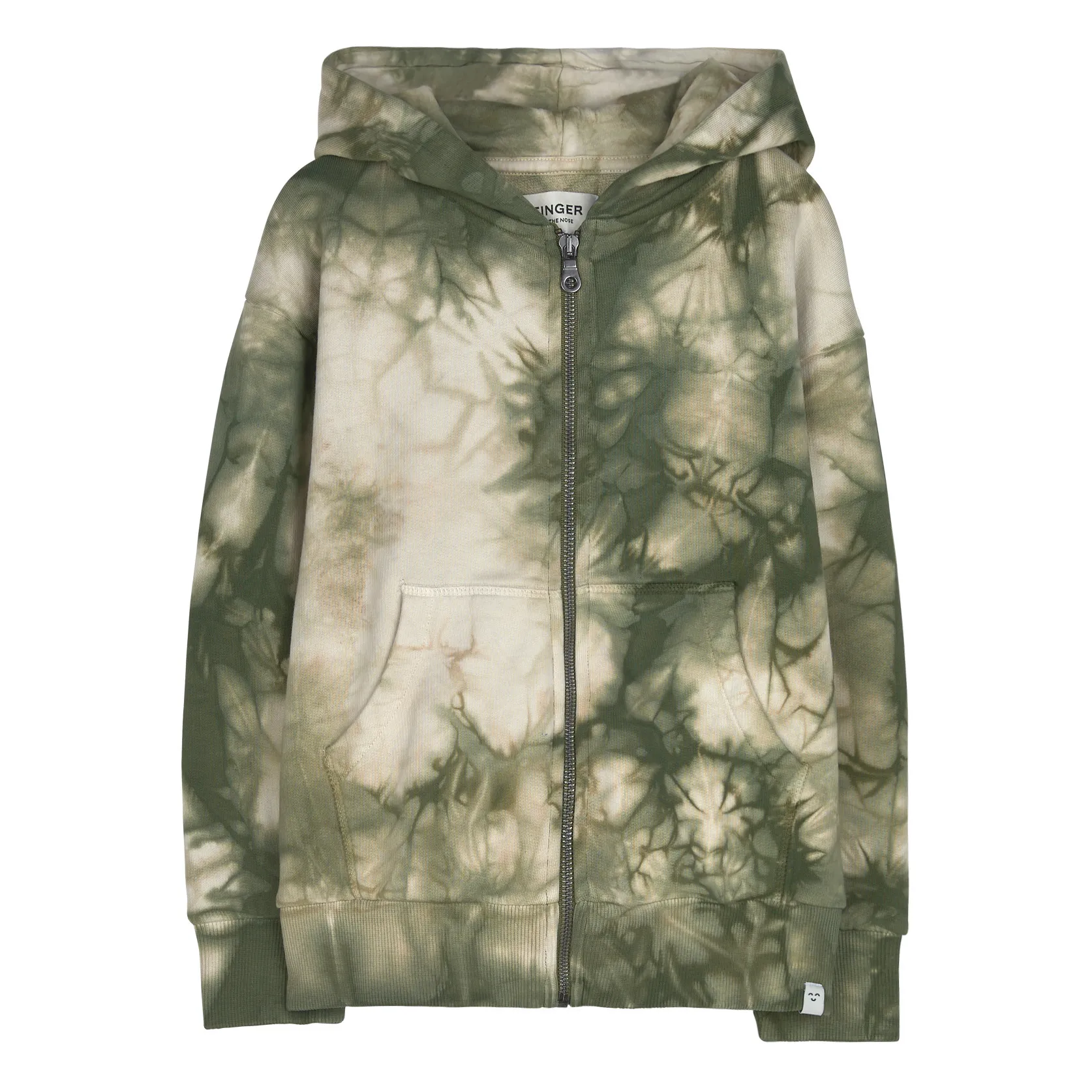 Finger In The Nose Green Joel Zip-Up Tie-Dye Hoodie