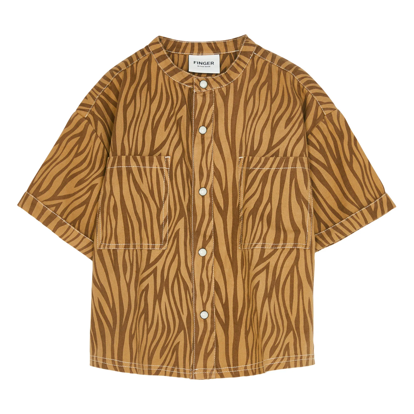 Finger In The Nose Camel Wonder Zebra Short Sleeve Shirt