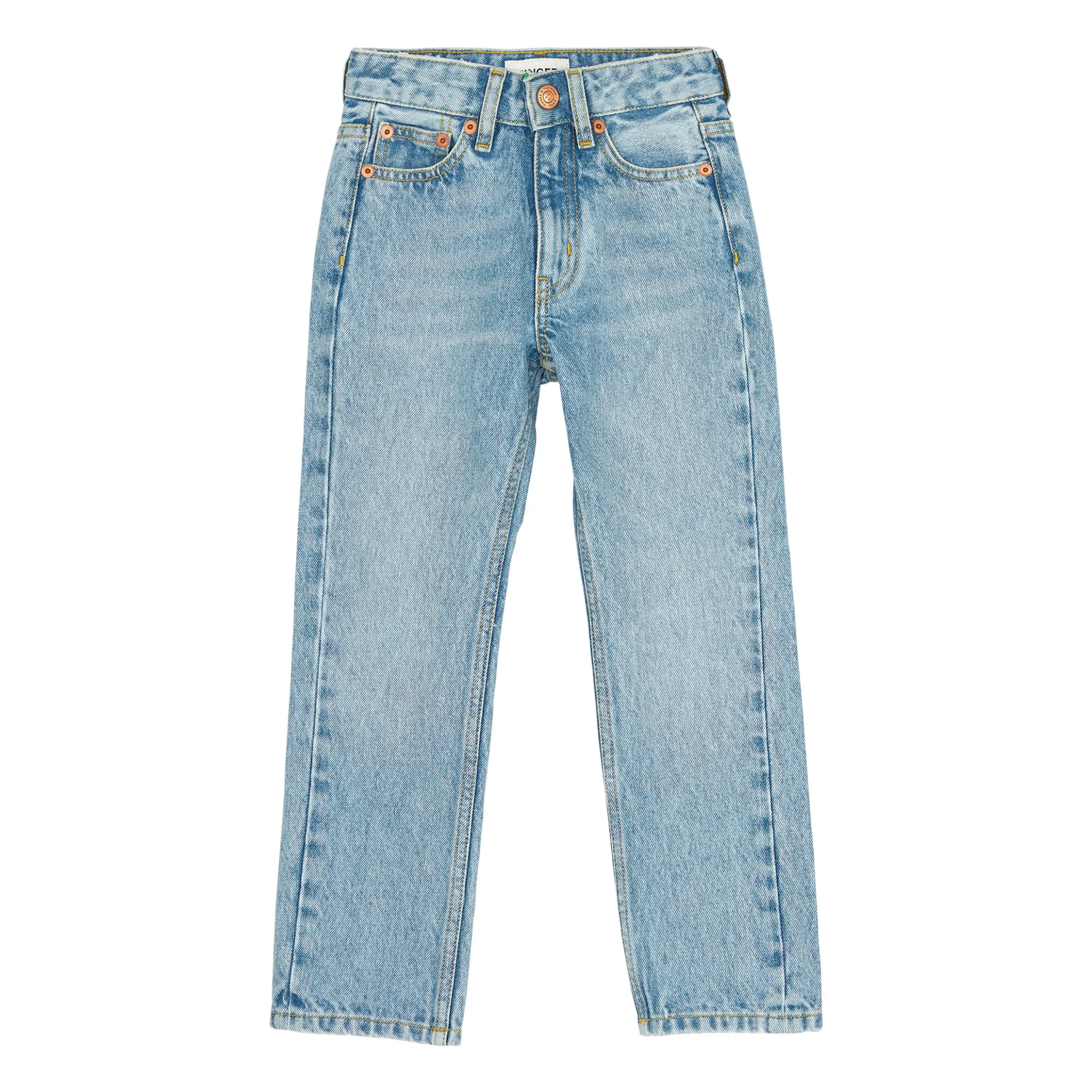 Finger In The Nose Denim Bleached Cher High-Waisted Straight Leg Jeans