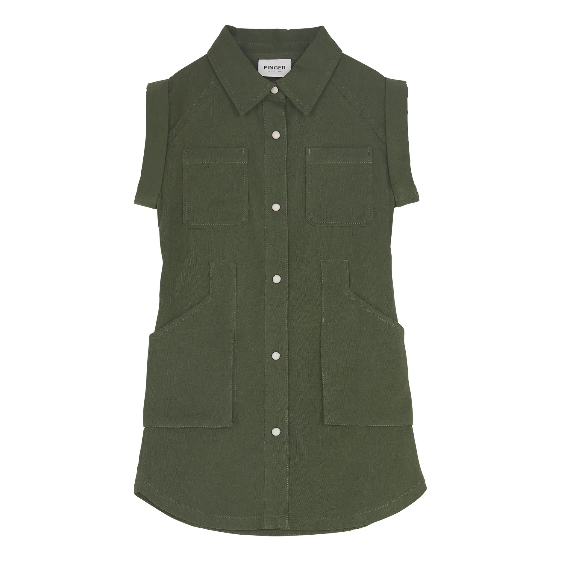 Finger In The Nose Khaki Ivory Dress