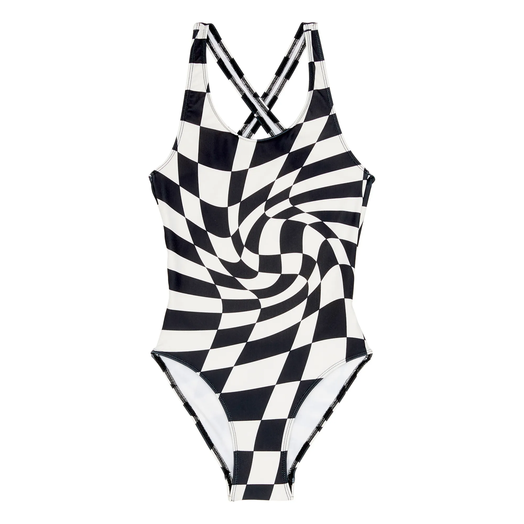 Finger In The Nose Black Olivia Checked Swimsuit
