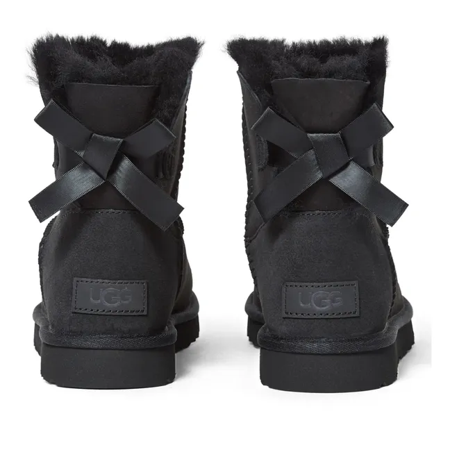 Classic Mini Velvet Bows Boots | Black