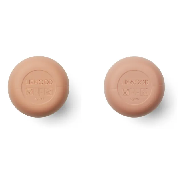 Vaso con pajita Ellis de silicona - Set de 2 | Rosa