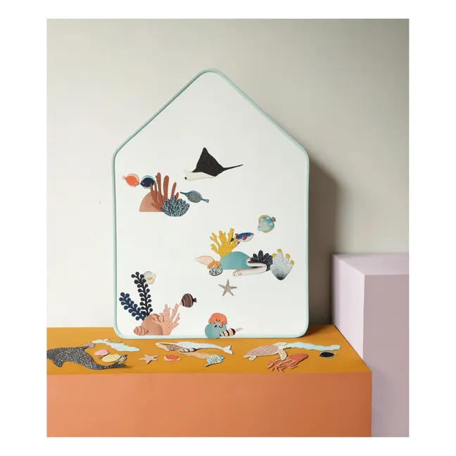 Little House Magnetic Whiteboard | Grey blue