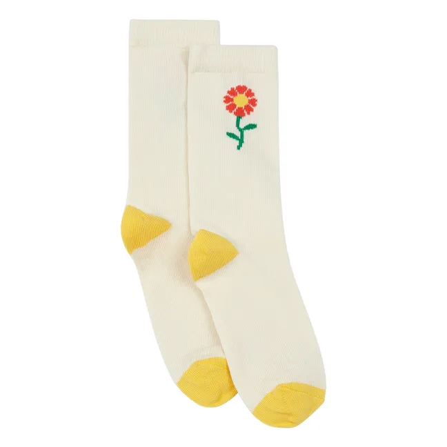 Flower Look Outside Socks - Set of 2 | White