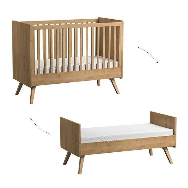 Vintage Adjustable Bed - 70 x 140 cm | Oak