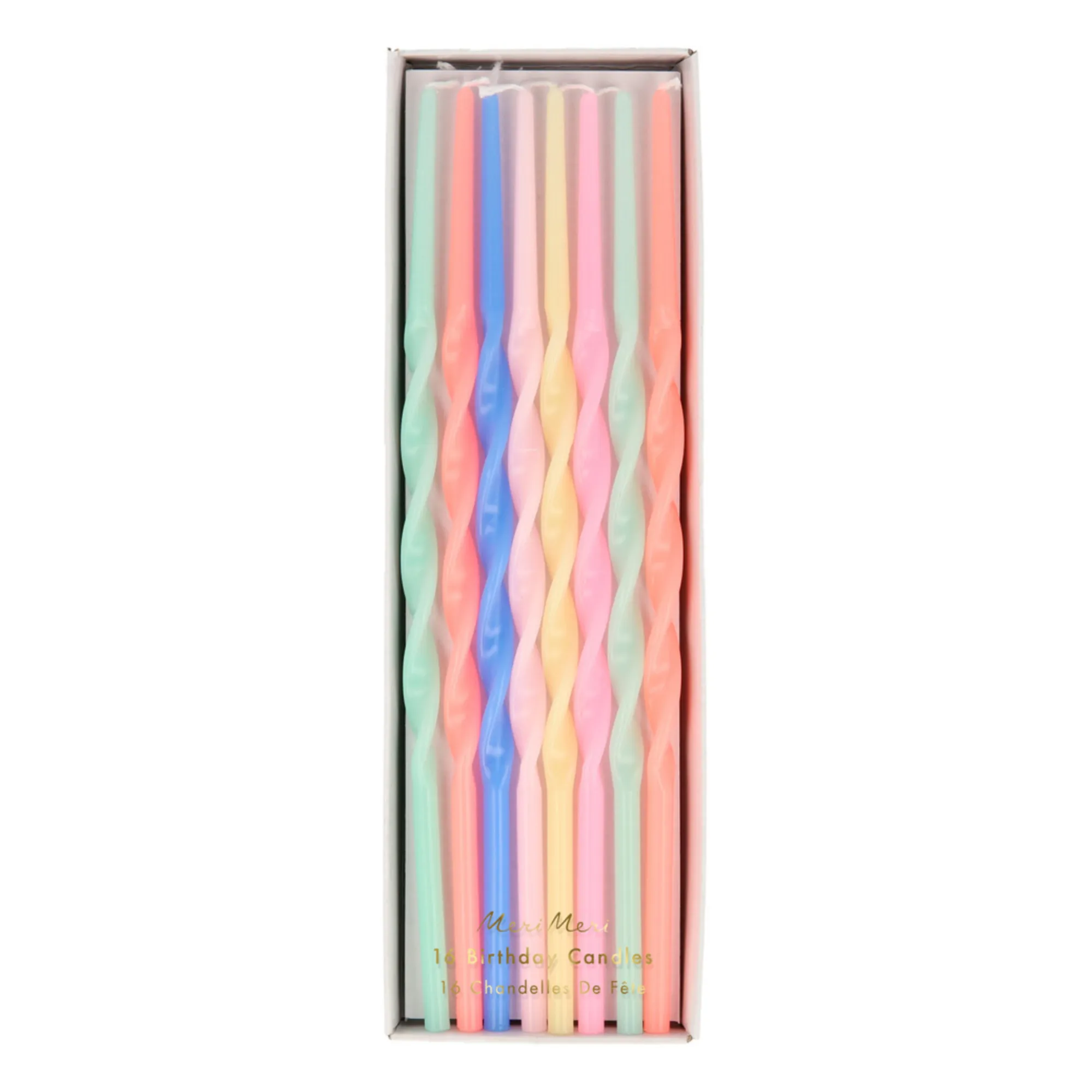 Meri Meri Pastel Twisted Candles - Set Of 16