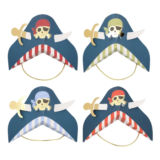 Sombreros de fiesta Piratas - Set de 8