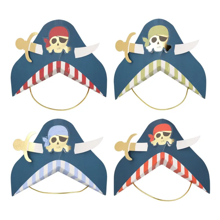 Sombreros de fiesta Piratas - Set de 8- Imagen del producto n°0