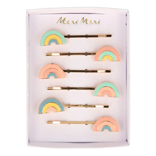 Enamel Rainbow Hair Clips | Pastel