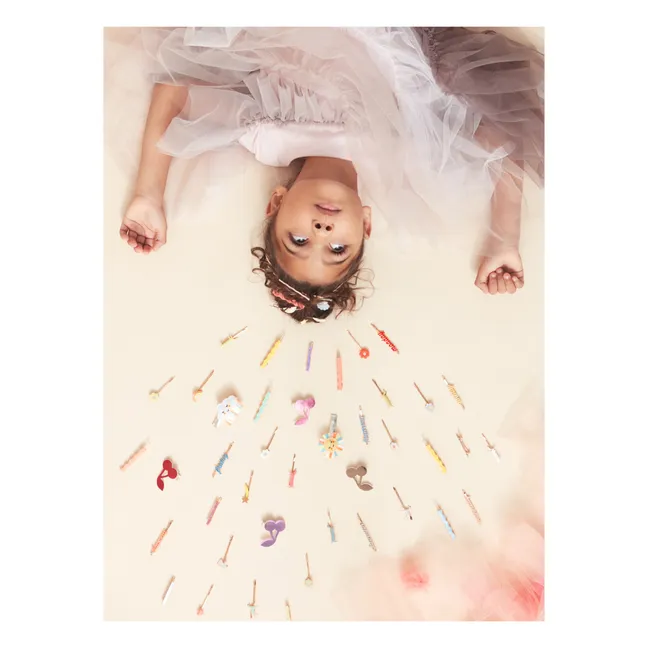 Pinces à cheveux en émail arc-en-ciel | Pastel