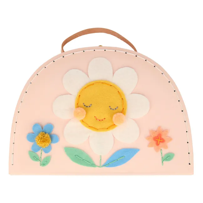 Maletín con flores bordadas