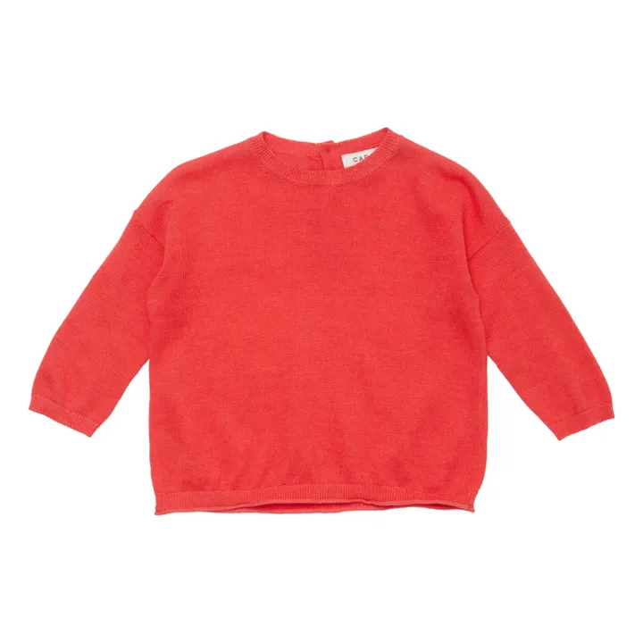 Todea Linen and Cotton Baby Jumper | Red- Product image n°0