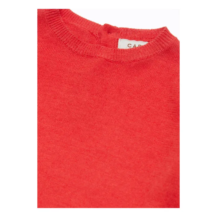 Todea Linen and Cotton Baby Jumper | Red- Product image n°1
