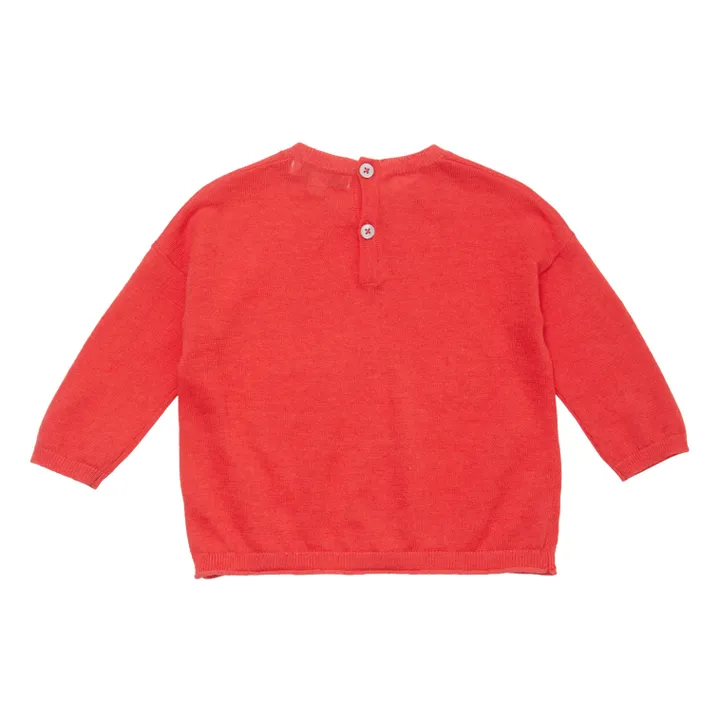 Todea Linen and Cotton Baby Jumper | Red- Product image n°2