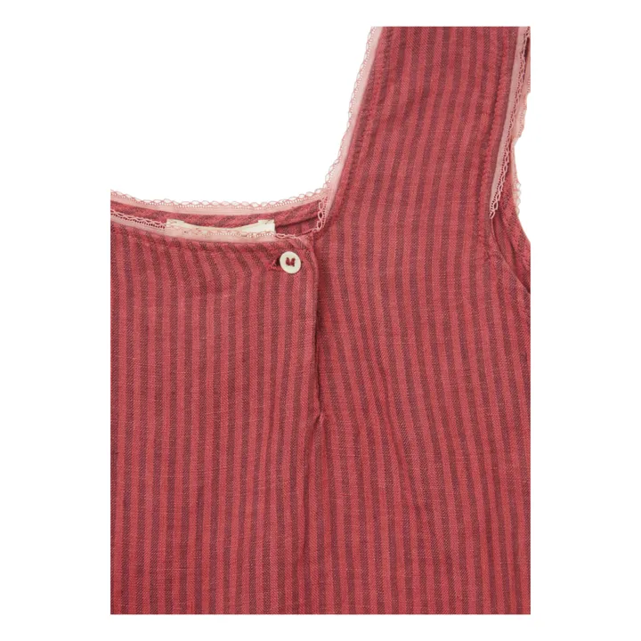 Adenia Striped Linen Top | Red- Product image n°1