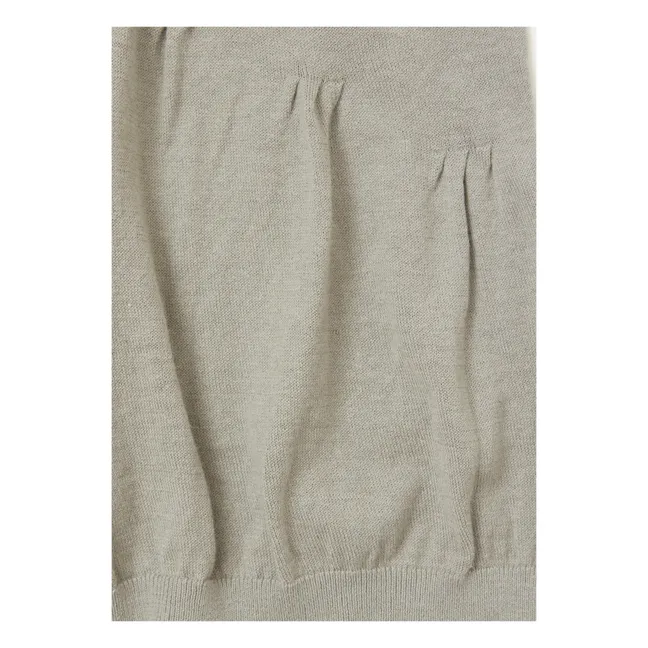 Stipa Linen and Cotton Knit Top | Grey