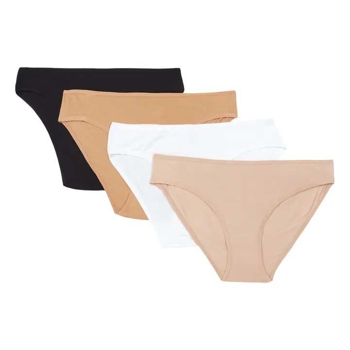 Set of 4 Basic Bell Bamboo Jersey Briefs | Beige- Product image n°0