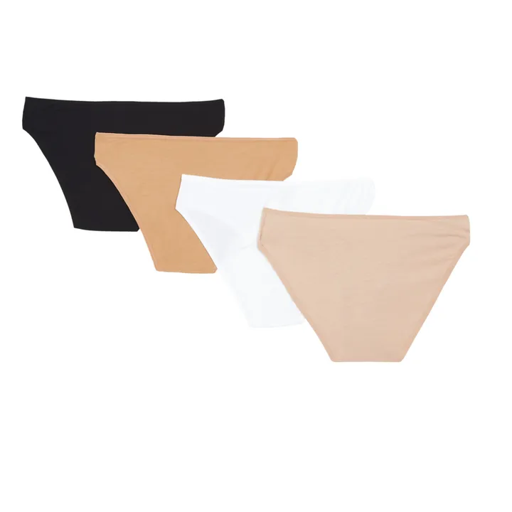 Set of 4 Basic Bell Bamboo Jersey Briefs | Beige- Product image n°1