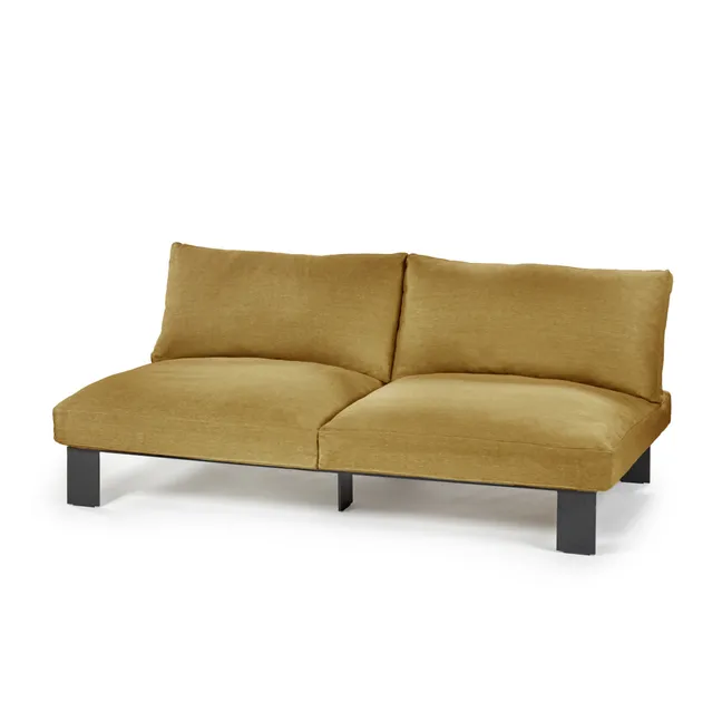 2-Seater Linen Sofa | Mustard