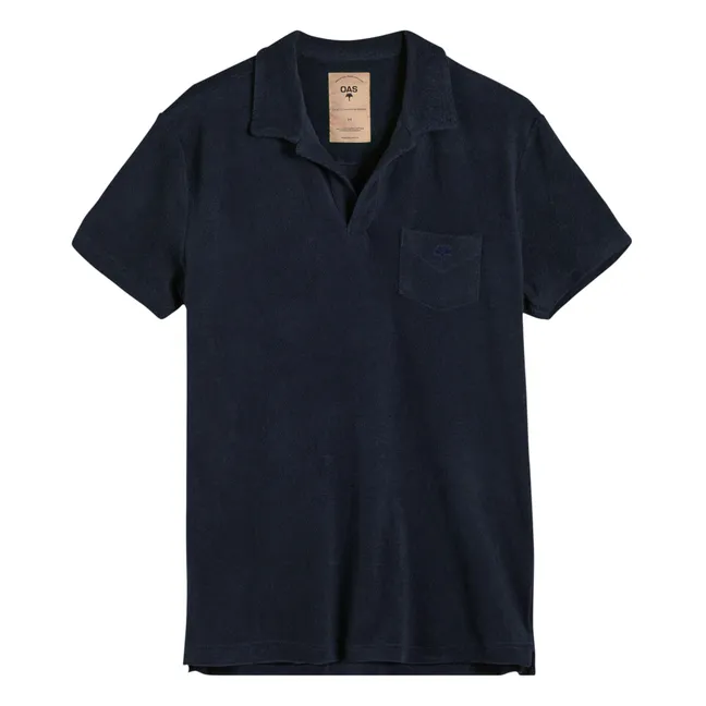 Terry Cloth Polo Shirt - Men’s Collection  | Navy blue