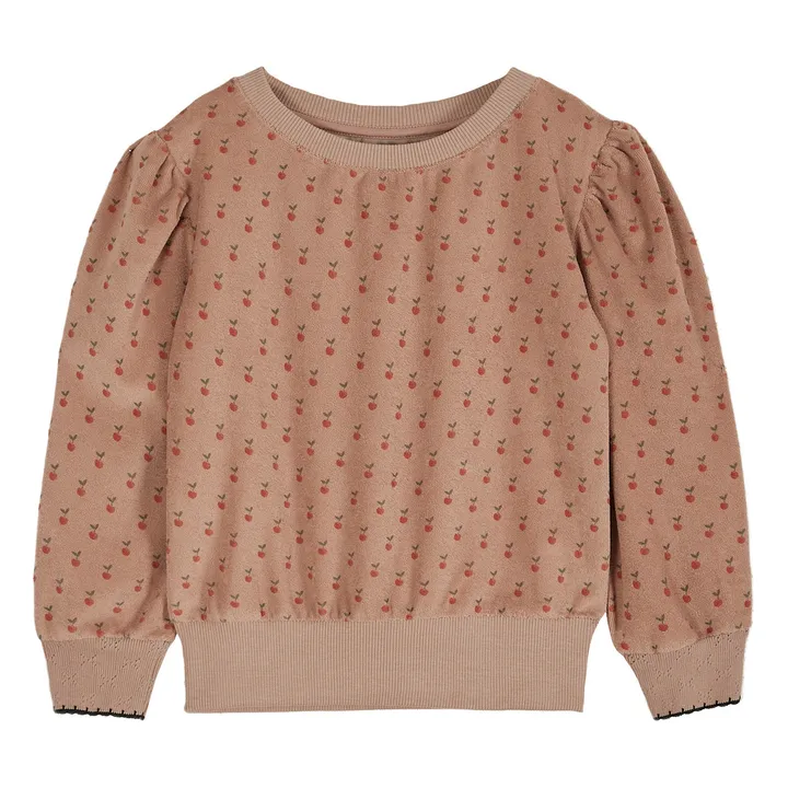 Terry Cloth Apple Sweatshirt | Dusty Pink- Product image n°0