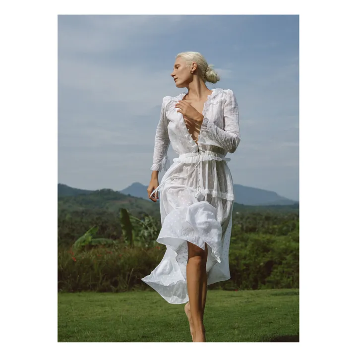 Peri Embroidered Maxi Dress | White- Product image n°3