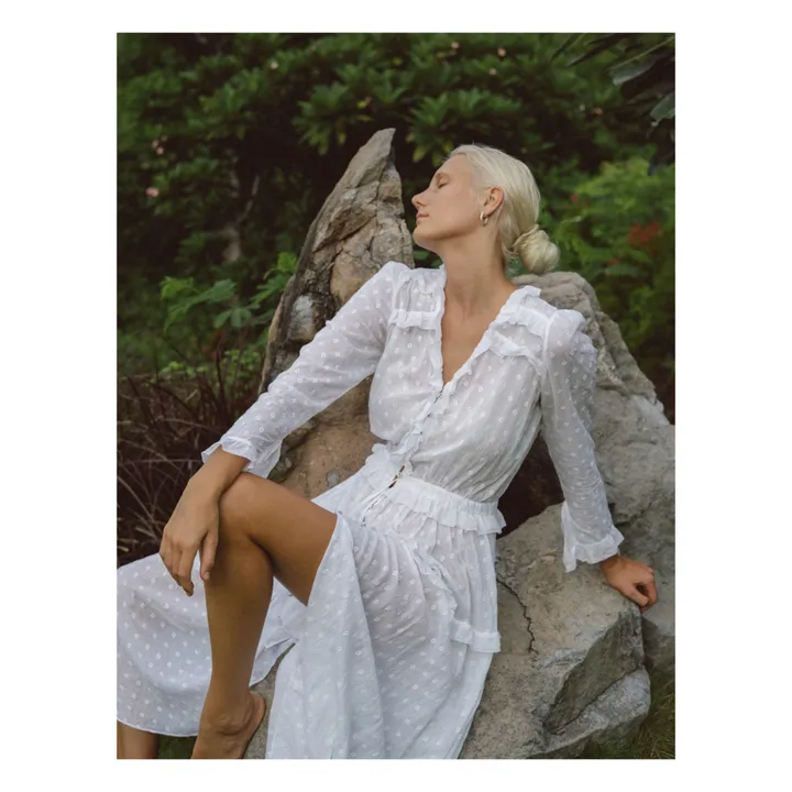 Peri Embroidered Maxi Dress | White- Product image n°4