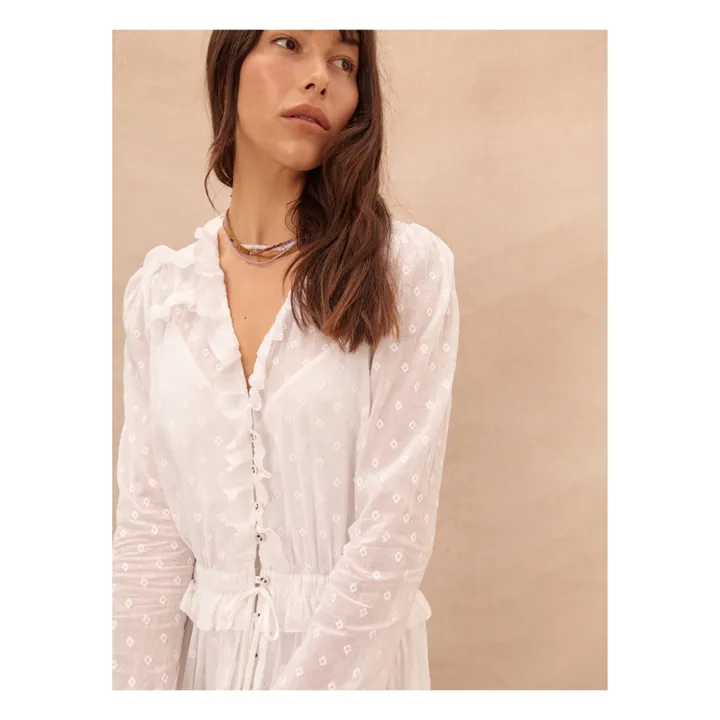 Peri Embroidered Maxi Dress | White- Product image n°8
