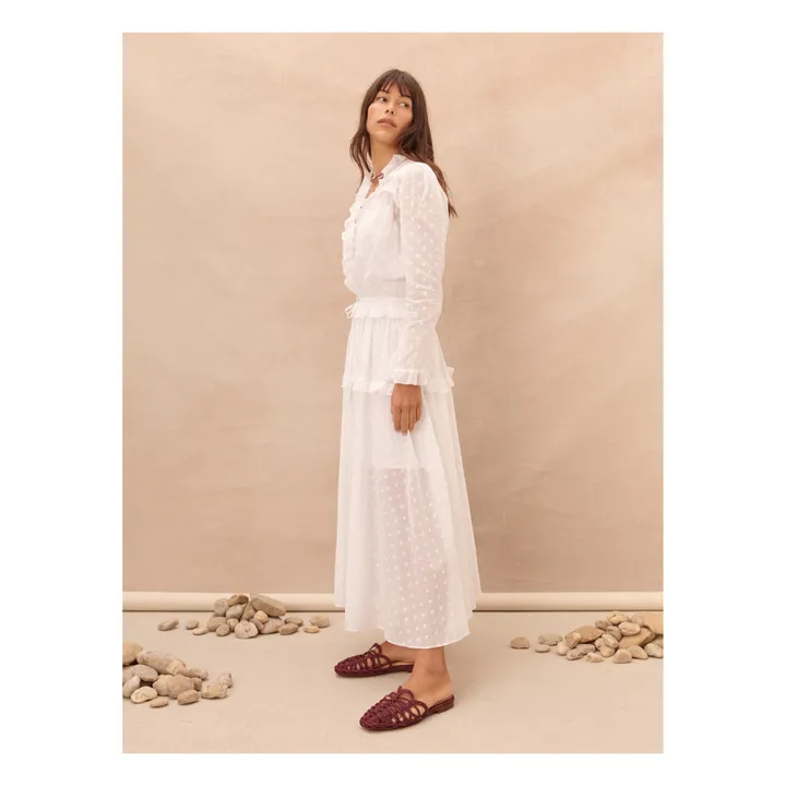 Peri Embroidered Maxi Dress | White- Product image n°9