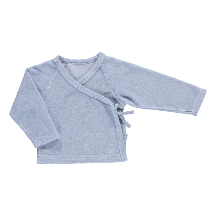 Crocus Organic Cotton Terry Cloth Wrap Over Top | Blue- Product image n°0