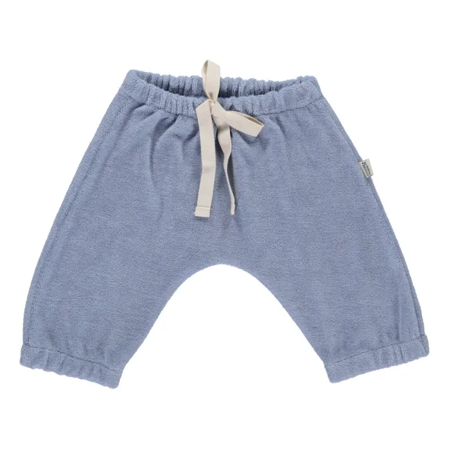 Pantaloni in stile Sarouel, Cannelle, in spugna e cotone biologico | Blu